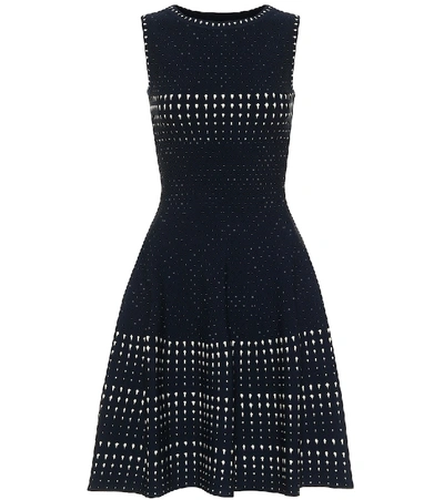 Shop Alaïa Stretch-knit Dress In Blue