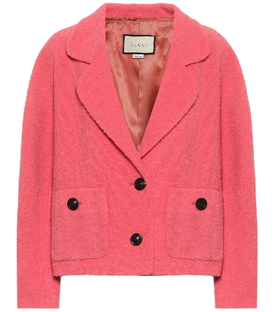 Shop Gucci Tweed Wool-blend Jacket In Pink