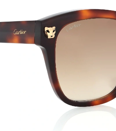 Shop Cartier Panthère De  Square Sunglasses In Brown