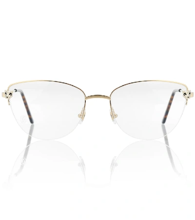 Shop Cartier Panthère De  Cat-eye Glasses In Gold