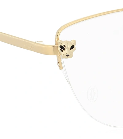 Shop Cartier Panthère De  Cat-eye Glasses In Gold