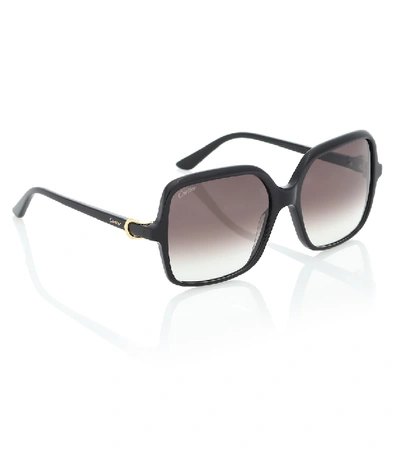 Shop Cartier Signature C De  Square Sunglasses In Black-black-grey
