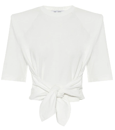 Shop Attico Cropped Cotton T-shirt In White