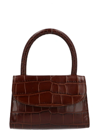 Shop By Far Embossed Mini Shoulder Bag In Brown