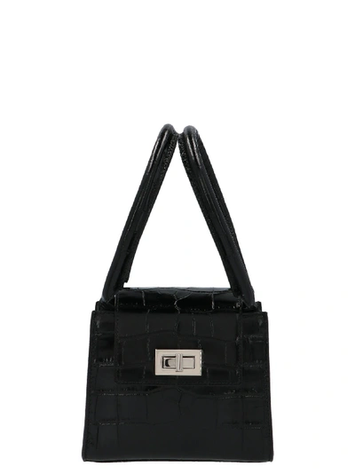 Shop By Far Sabrina Embossed Handbag In Black