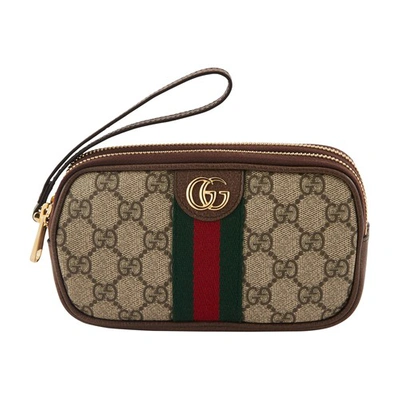 Shop Gucci Ophidia Wallet In Beige Ebony