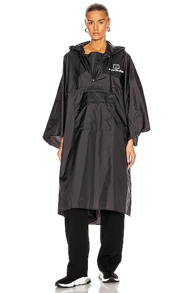 Shop Acne Studios Outpost Face Poncho In Black