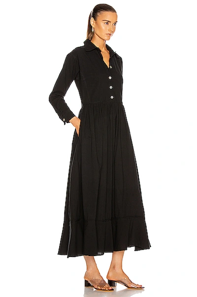 Shop Natalie Martin Heath Dress In Flat Cotton Black
