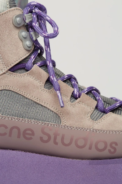 Shop Acne Studios Trekking Boots Dusty Purple