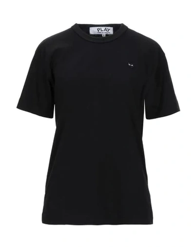 Shop Comme Des Garçons Play Woman T-shirt Black Size M Cotton