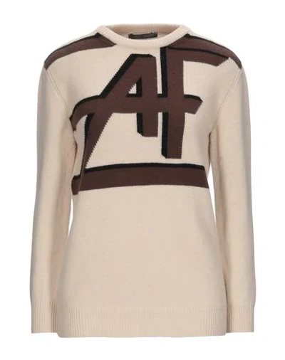 Shop Alberta Ferretti Woman Sweater Beige Size 4 Virgin Wool, Cashmere
