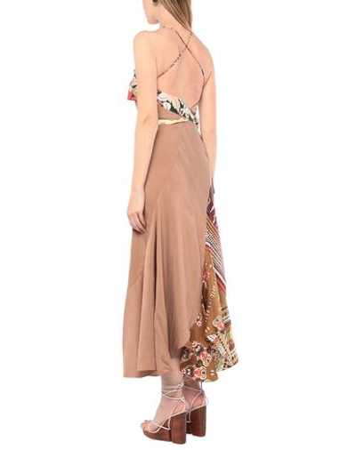 Shop Chloé Woman Long Dress Brown Size 10 Silk, Viscose, Elastane