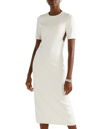 Shop Brandon Maxwell Woman Midi Dress Ivory Size 8 Viscose, Wool, Elastane In White