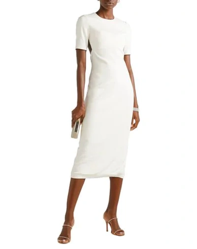 Shop Brandon Maxwell Woman Midi Dress Ivory Size 8 Viscose, Wool, Elastane In White