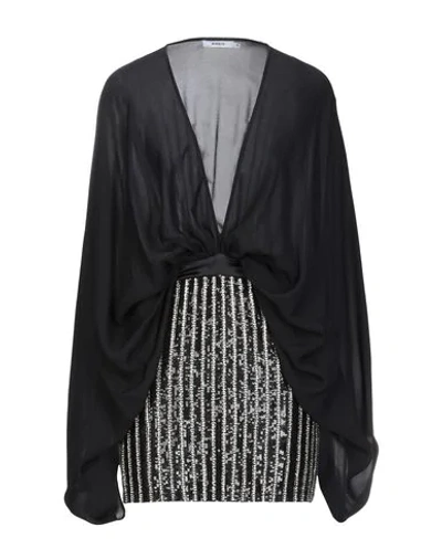 Shop Amen Woman Mini Dress Black Size 8 Viscose, Acetate, Glass, Metal, Pvc - Polyvinyl Chloride
