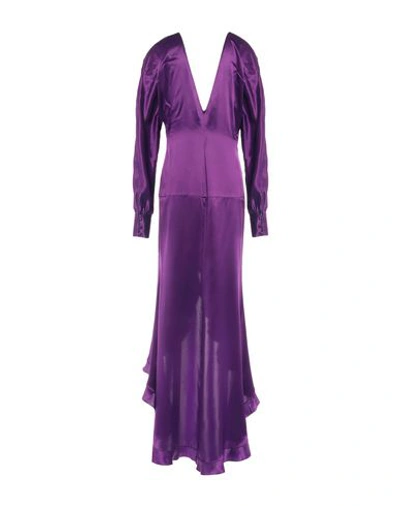 Shop Alessandra Rich Long Dresses In Purple
