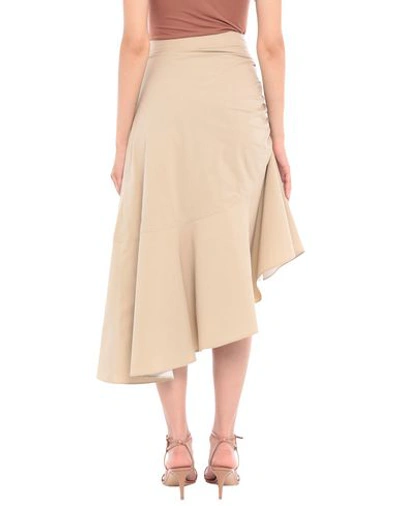 Shop Pinko Woman Midi Skirt Beige Size 4 Cotton, Elastane
