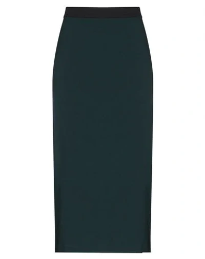 Shop Liviana Conti Woman Midi Skirt Dark Green Size 4 Viscose, Polyamide, Elastane