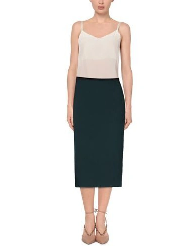 Shop Liviana Conti Woman Midi Skirt Dark Green Size 4 Viscose, Polyamide, Elastane