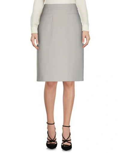 Shop Peserico Woman Midi Skirt Light Grey Size 6 Polyester, Viscose, Cotton, Elastane