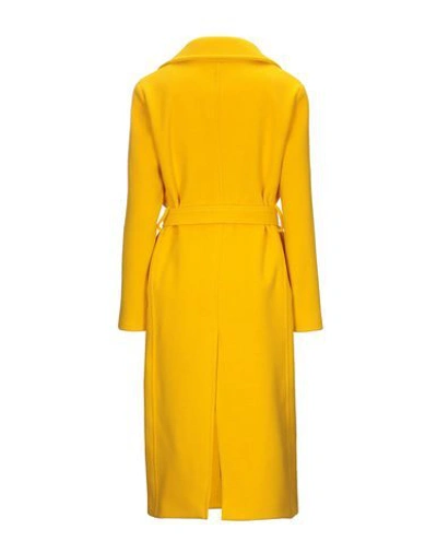 Shop Atos Lombardini Coat In Yellow