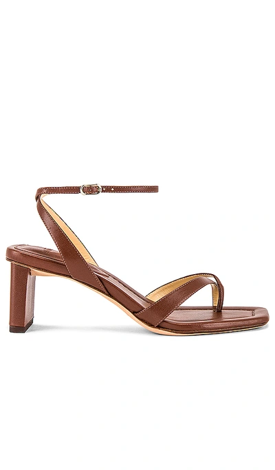 Shop Alexandre Birman Nelly Square 50 Sandal In Rum