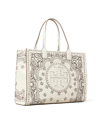 Tory Burch Ella Printed Leather Tote Bag In Ivory Americana Bandana |  ModeSens