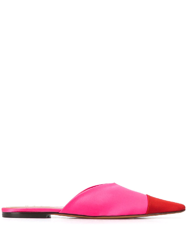 pink mules flat