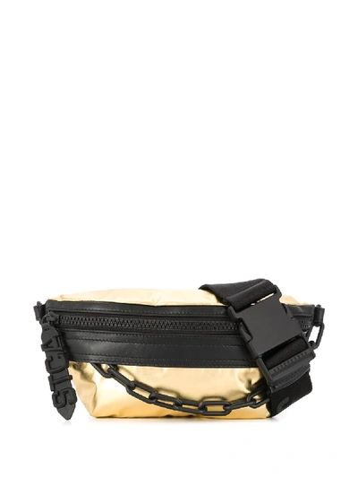 Shop Just Cavalli Chain Detail Belt Bag In Gold