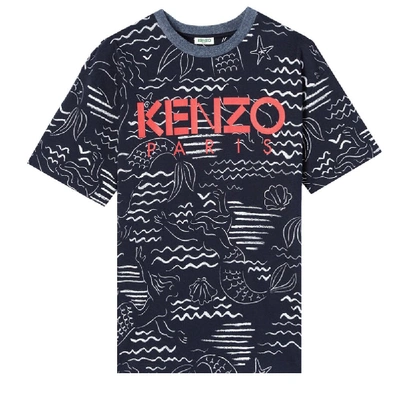 Kenzo Paris Mermaids T-shirt In Blue | ModeSens