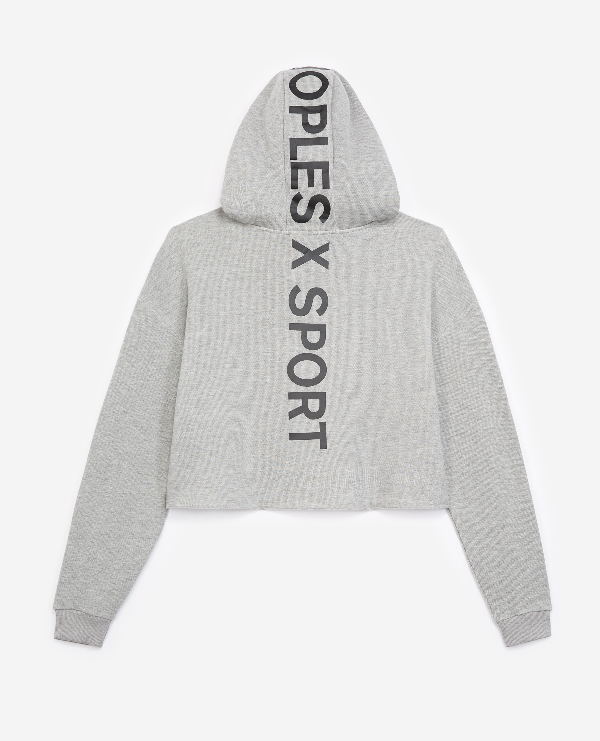 The Kooples Sport Light Grey Sweatshirt With Hood And Logo In Gri