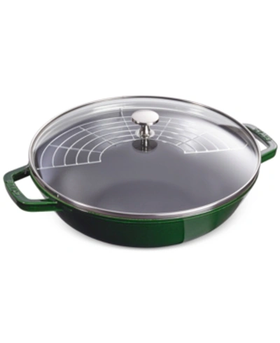 Shop Staub Enameled Cast Iron 4.5-qt. Perfect Pan With Lid In Basil