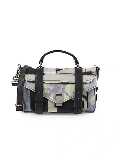 Shop Proenza Schouler Tiny Ps1+ Tie-dye Satchel In Black Lime