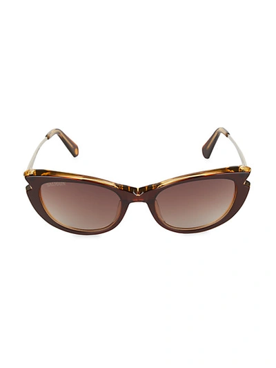 Shop Balmain 53mm Cat Eye Sunglasses In Brown Crystal
