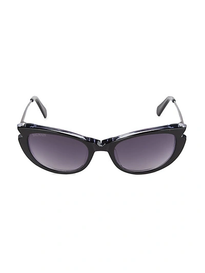 Shop Balmain 53mm Cat Eye Sunglasses In Black Crystal