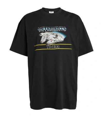 Vetements X Star Wars Cotton Millennium Falcon T-shirt In Black | ModeSens