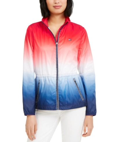 Shop Tommy Hilfiger Sport Ombre Windbreaker Jacket In Heritage Combo