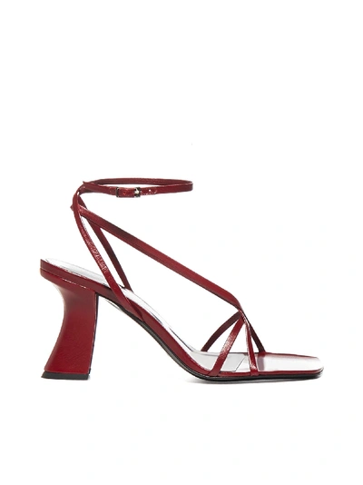 Shop By Far Kersti Leather Sandals In Bordeaux