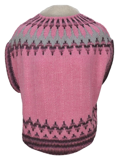 Shop Mm6 Maison Margiela Mm6 Sleeveless Knitted Top In Pink