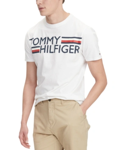 Tommy Hilfiger Adaptive Men's Villa Signature Logo Graphic T-shirt With  Sensory Style In Bright White | ModeSens