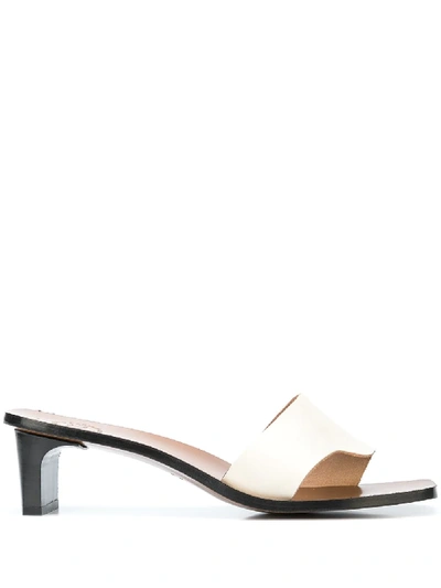 Shop Atp Atelier Leadri Mid-heel Sandals In White