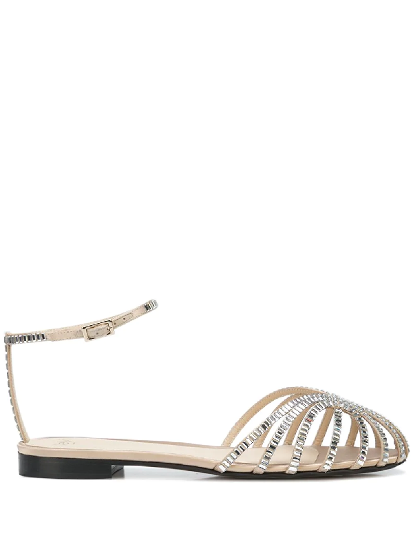 white strappy flat sandals