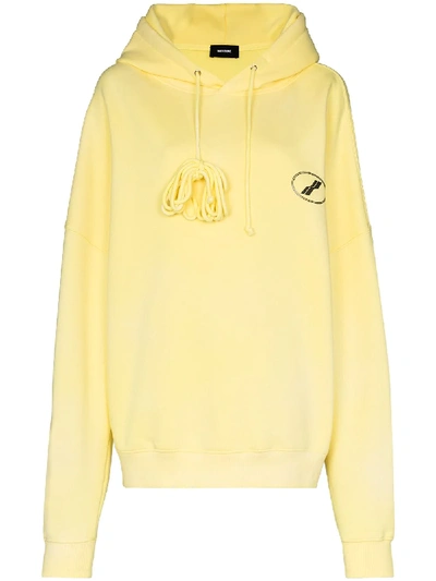 Shop We11 Done Bleached Logo Hoodie In Yellow