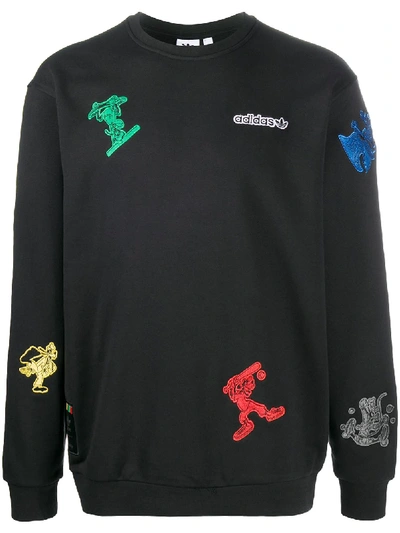 Shop Adidas Originals Goofy Crew Sweater In Black