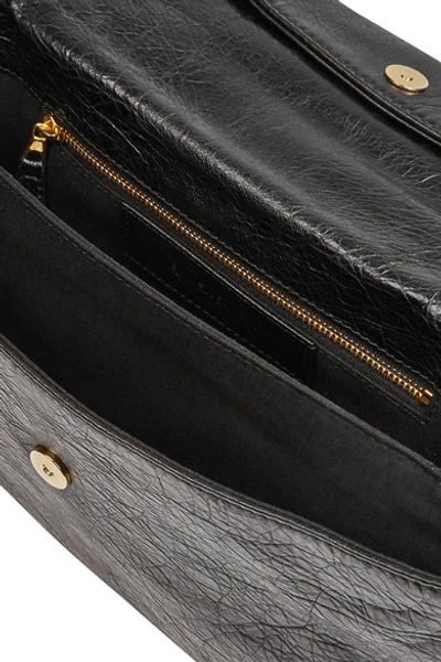 Shop Balenciaga Giant 12 Envelope Textured-leather Shoulder Bag In Black