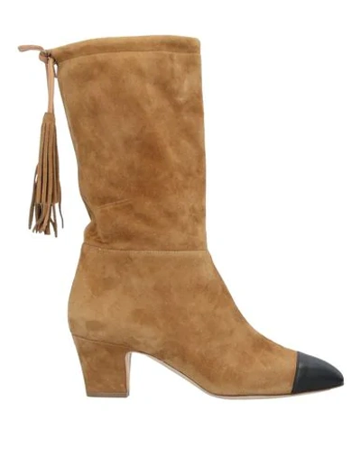 Shop Rupert Sanderson Knee Boots In Tan