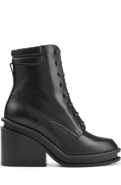 Robert Clergerie Leather Platform Ankle Boots In Black