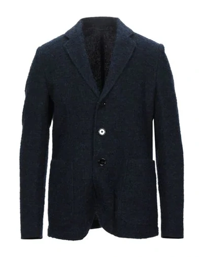 Shop Dondup Man Blazer Midnight Blue Size 42 Virgin Wool, Polyamide, Alpaca Wool, Mohair Wool