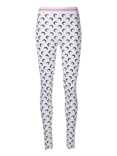 Shop Marine Serre Print Jersey Leggings In White