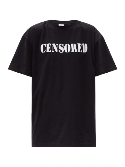 Shop Vetements Censored T-shirt Black